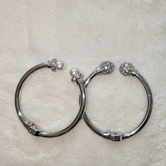New INC Silver 2-Pc. Imitation Pearl and Crystal - Picture 2 of 5